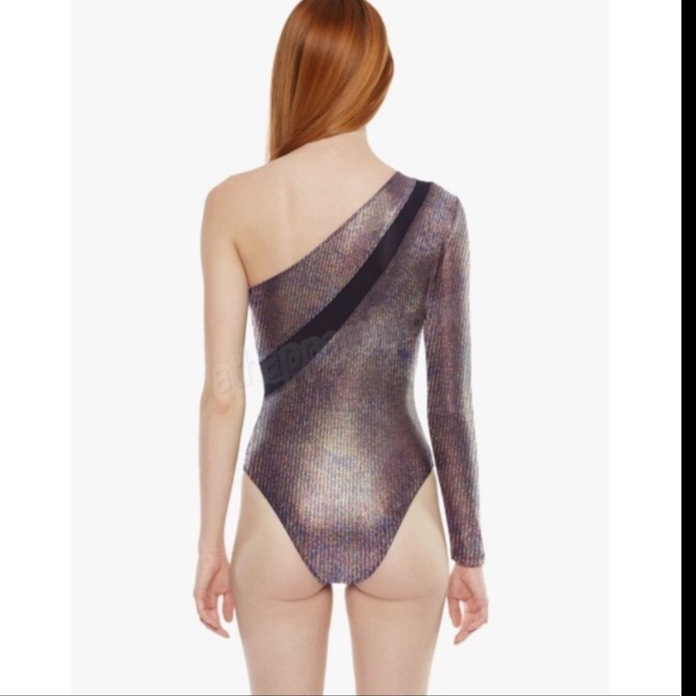 Koral Metallic One Sleeve Bodysuit - Picture 16 of 16